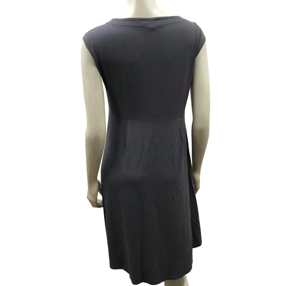 EILEEN FISHER GRAY CASUAL SHIFT SHIRT DRESS SIZE‎ PET MD